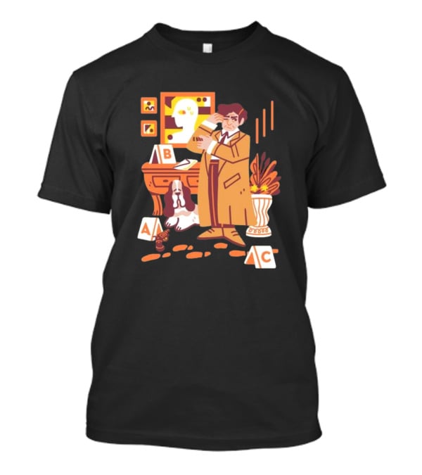 Just One More Thing Columbo Detective Classic Scene With Dog And ABC Cards T-Shirt