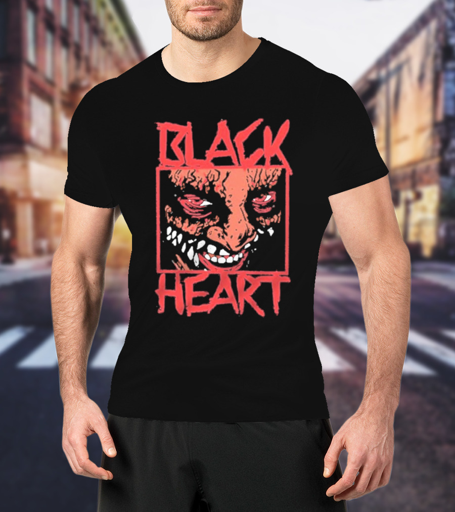 Lio Rush Blackheart Creepy Red Evil Face T-Shirt