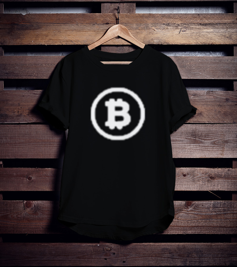 Michael Saylor Wearing Bitcoin Symbol Cryptocurrency T-Shirt