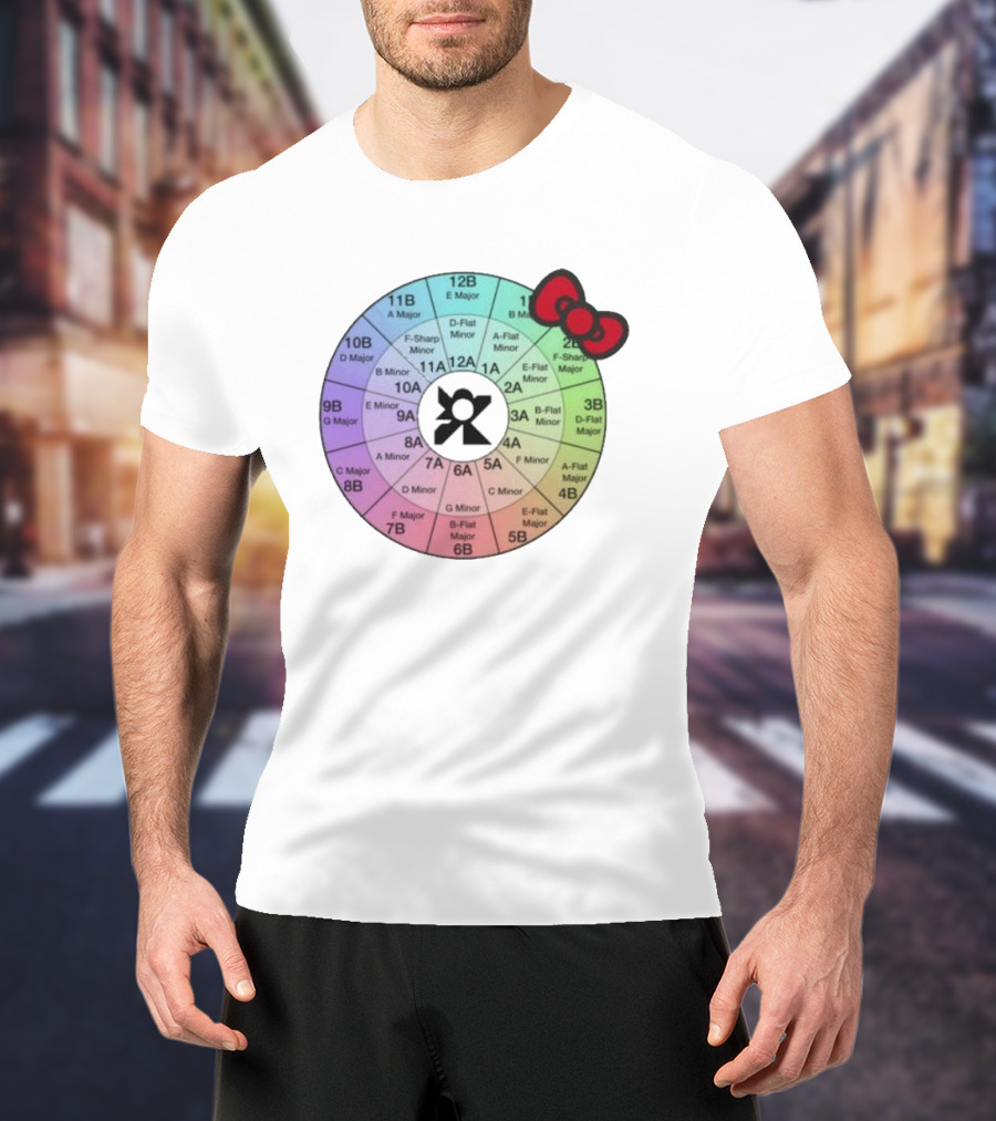 Ramonpang Djs Only Color Wheel Music Key Chart With Hello Kitty Bow T-Shirt