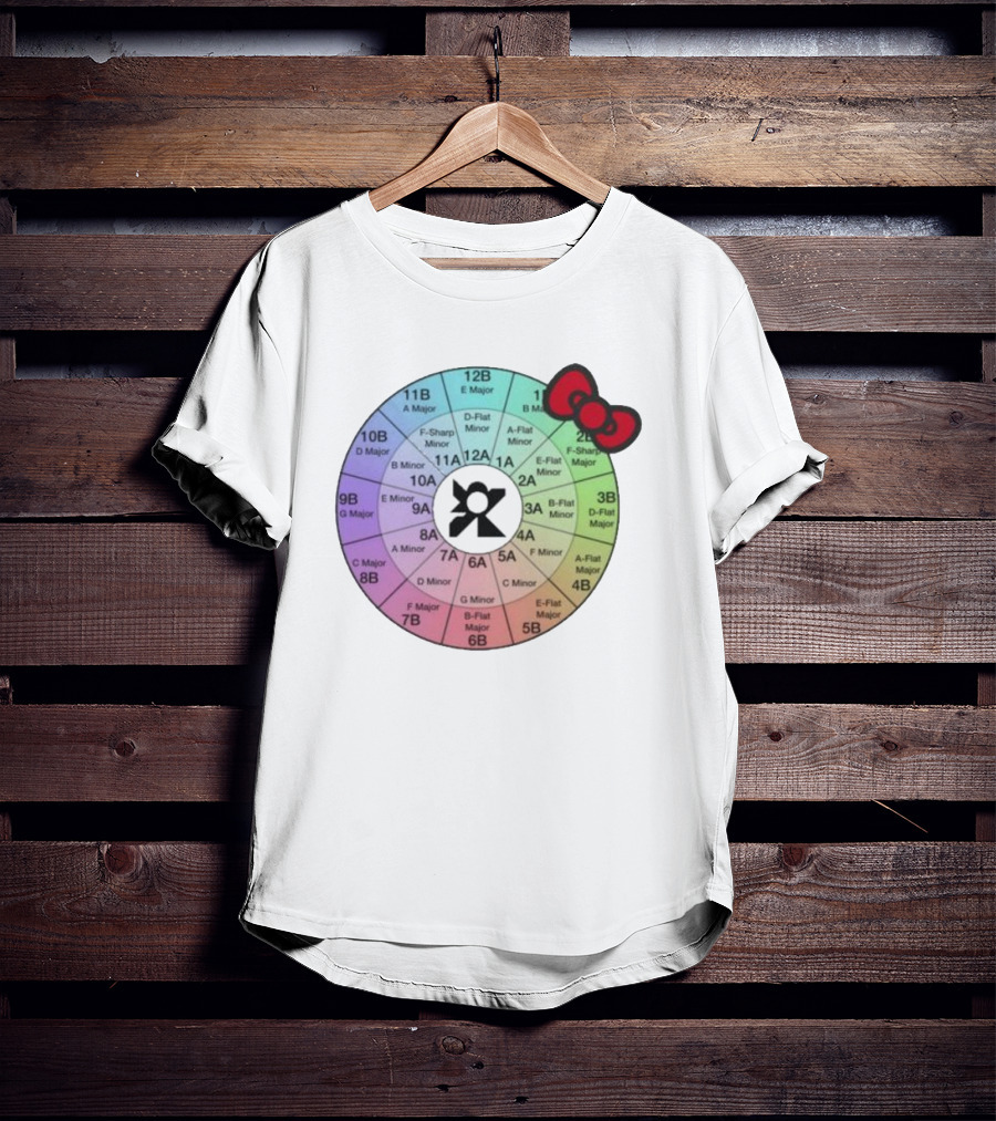Ramonpang Djs Only Color Wheel Music Key Chart With Hello Kitty Bow T-Shirt