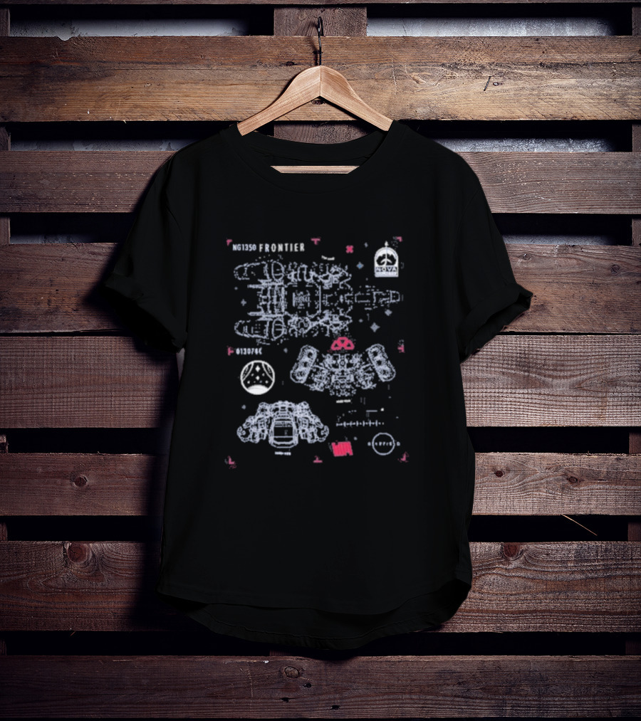 NG1350 Frontier Starfield Nova Ship Schematic Blueprint T-Shirt