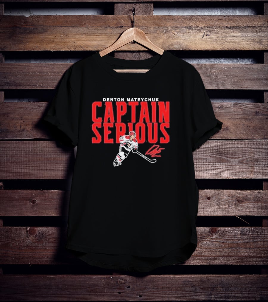 Denton Mateychuk Captain Serious Signature Hockey Player T-Shirt