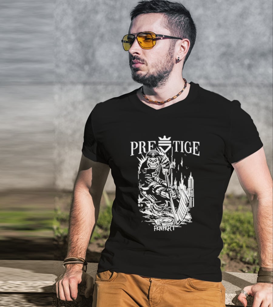 Prestige Fknprfct Toronto Hockey Player City Skyline T-Shirt