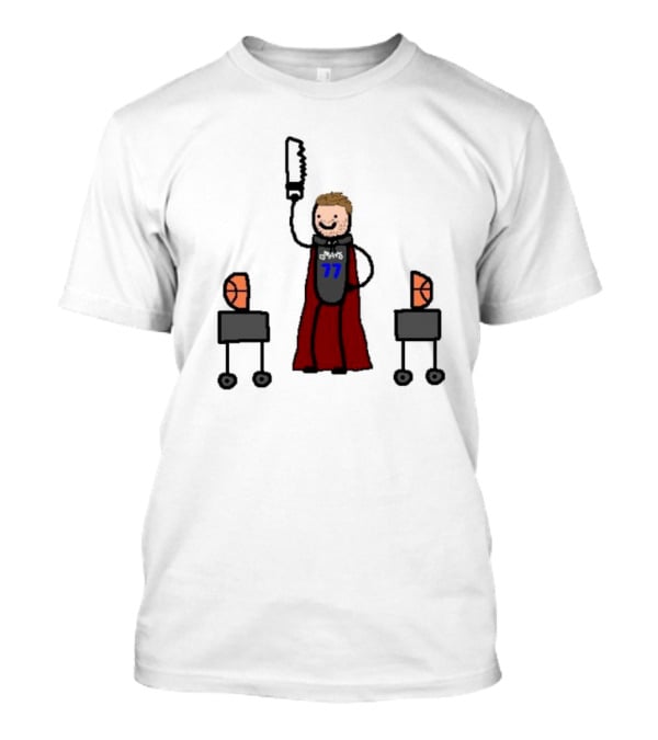 Luka Magic Cut The Basketball In Half NBA Paint Art Style 77 T-Shirt