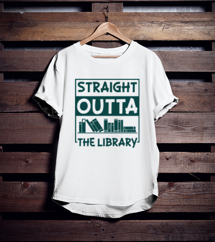 Straight Outta The Library Bookshelves Concept T-Shirt