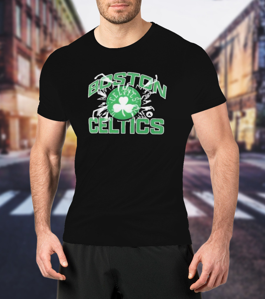 Boston Celtics Fanatics Shattered Logo Burst T-Shirt