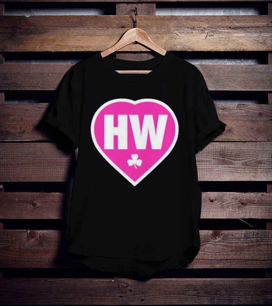 Celtics HW Heart With Pink Clover Move4Heather T-Shirt