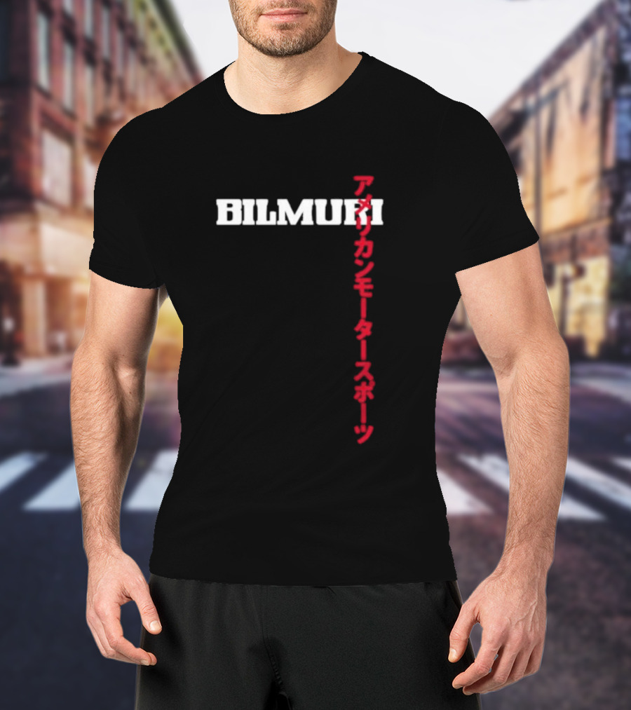 Bilmuri American Motorsports Japanese Text T-Shirt