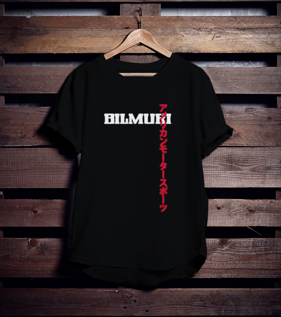 Bilmuri American Motorsports Japanese Text T-Shirt