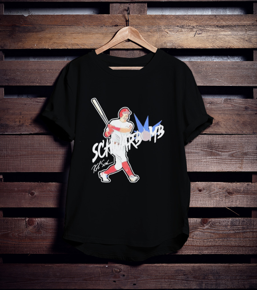 Schwarbomb Illustrated Baseball Swing With Signature Elements T-Shirt