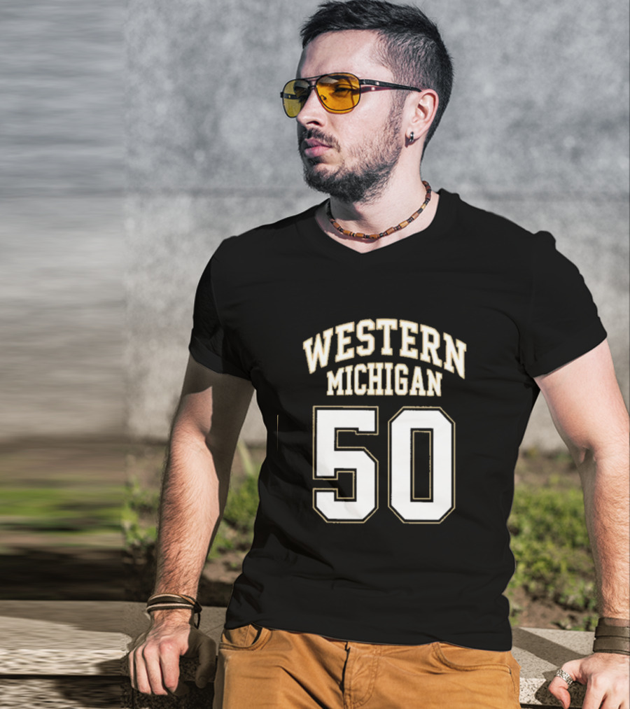 Western Michigan Bronco Pride Number 50 T-Shirt