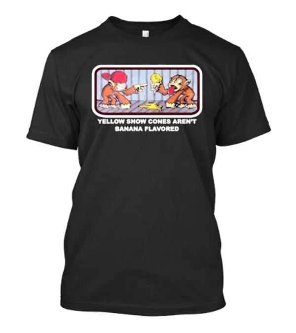 Yellow Snow Cones Aren't Banana Flavored Cartoon Monkey Humor T-Shirt