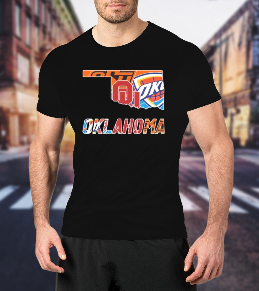Oklahoma Sports Teams Oklahoma City Thunder Oklahoma State University Cowboys University Of Oklahoma Sooners T-Shirt