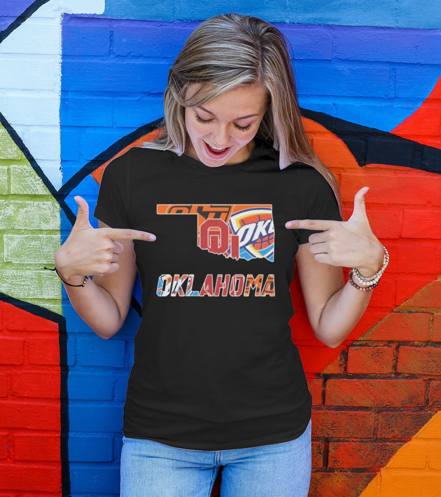 Oklahoma Sports Teams Oklahoma City Thunder Oklahoma State University Cowboys University Of Oklahoma Sooners T-Shirt