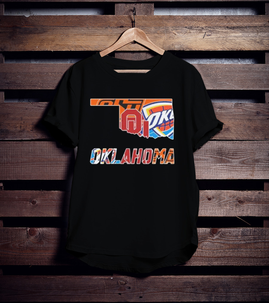 Oklahoma Sports Teams Oklahoma City Thunder Oklahoma State University Cowboys University Of Oklahoma Sooners T-Shirt