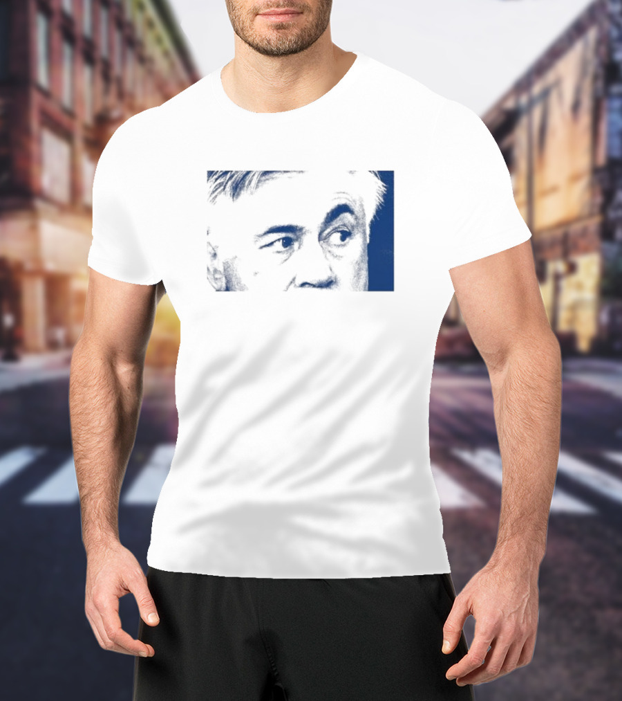 Don Carlo Ancelotti Eyes AOF Images In Blue T-Shirt