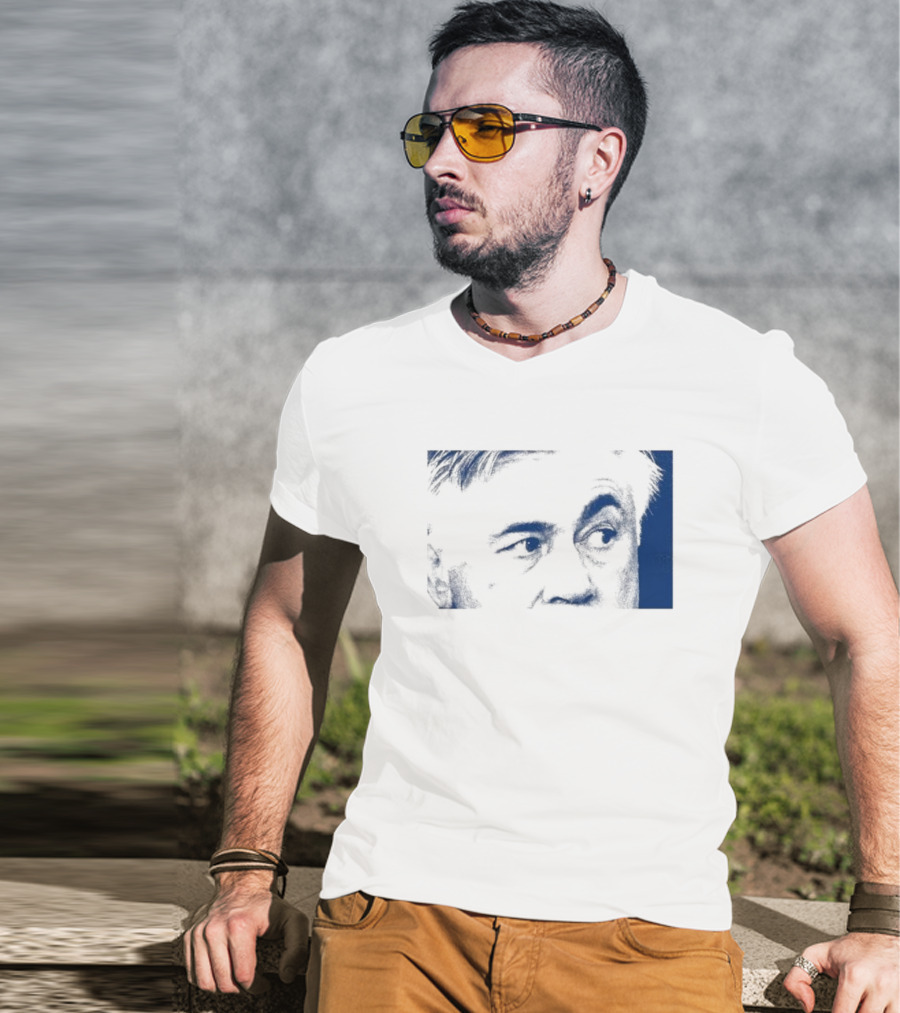 Don Carlo Ancelotti Eyes AOF Images In Blue T-Shirt