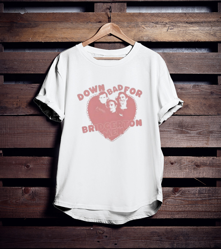 Down Bad For Bridgerton Men Heart Trio T-Shirt