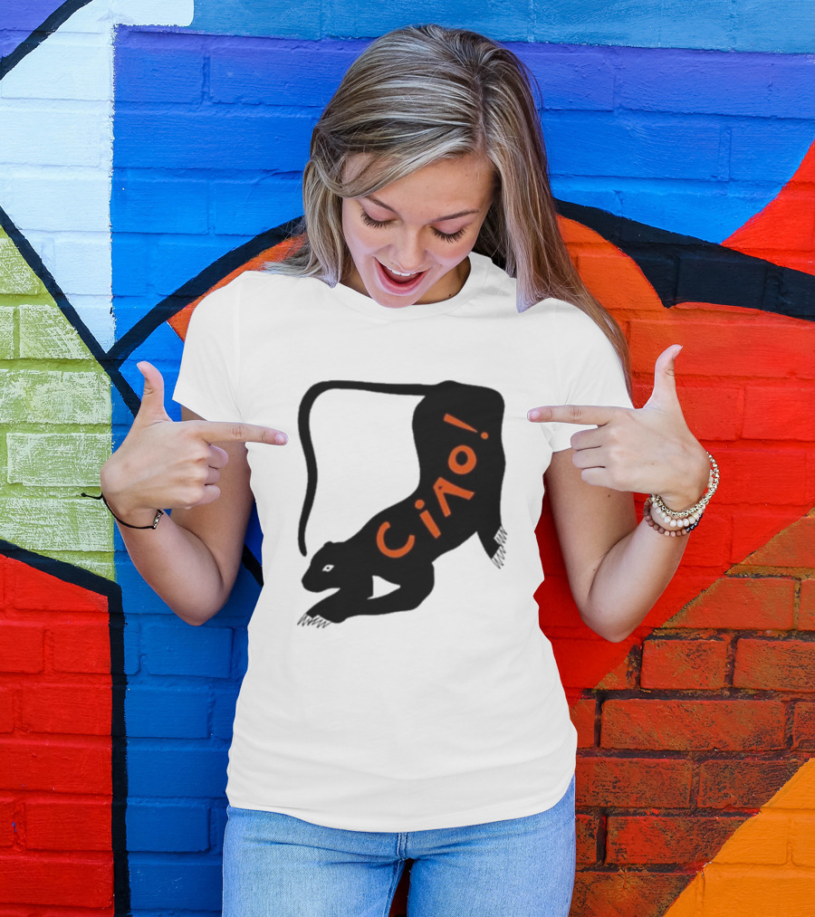 Elena Fiorenza Gatti Ciao Black Cat T-Shirt