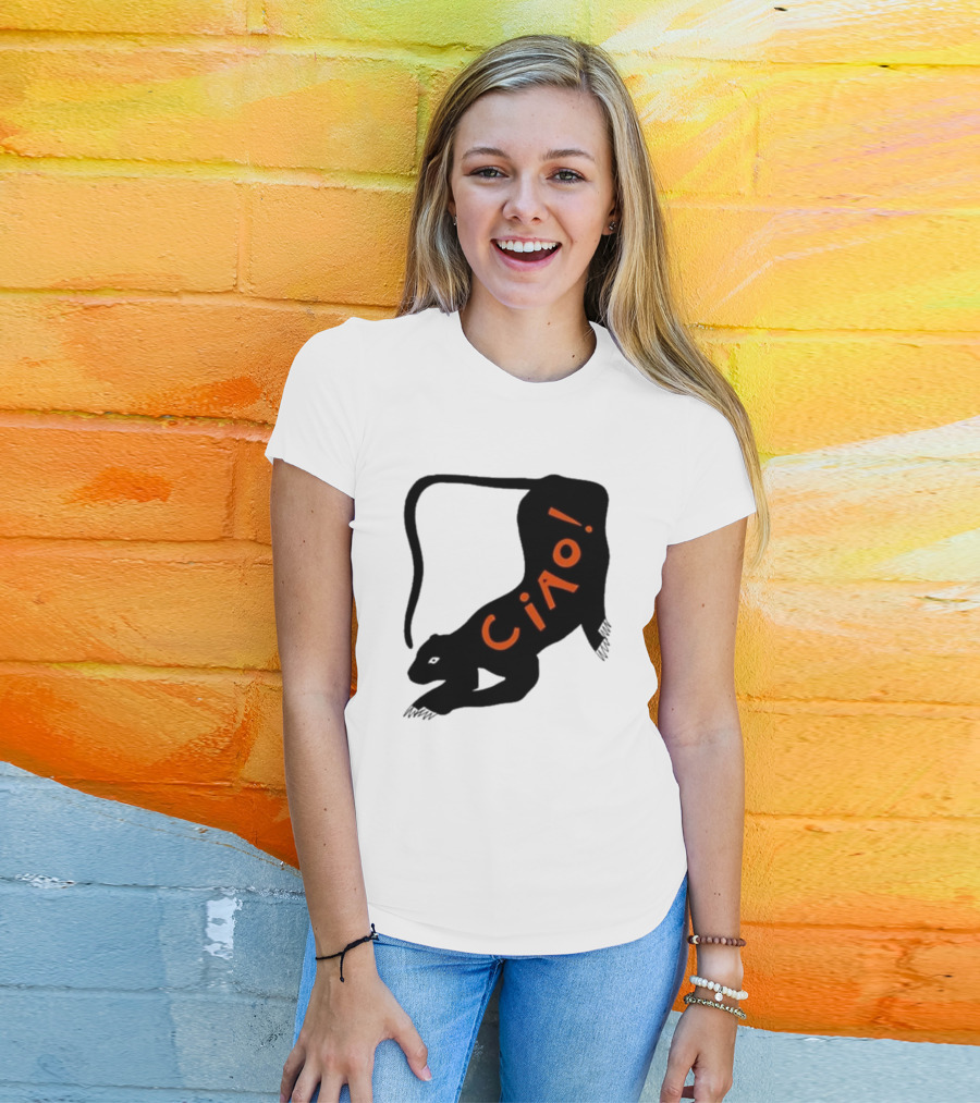 Elena Fiorenza Gatti Ciao Black Cat T-Shirt