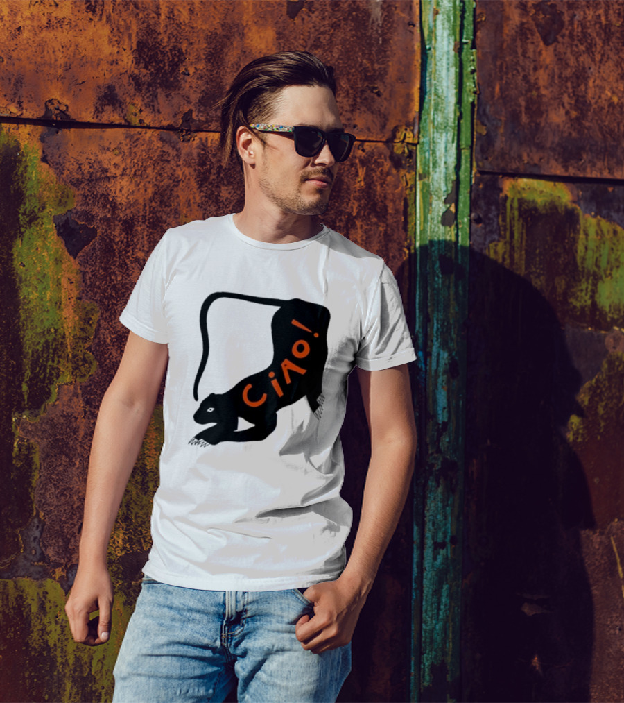 Elena Fiorenza Gatti Ciao Black Cat T-Shirt