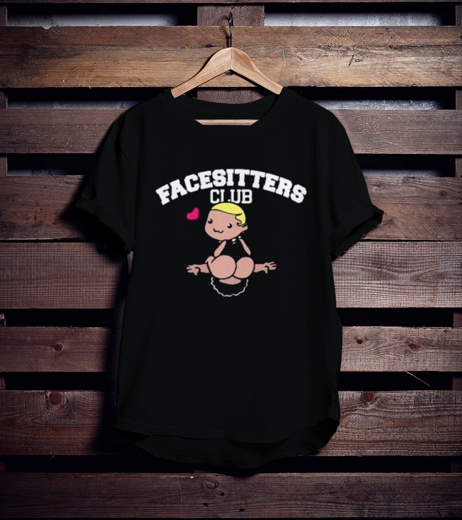 Facesitters Club Cute Cartoon With Pink Heart T-Shirt