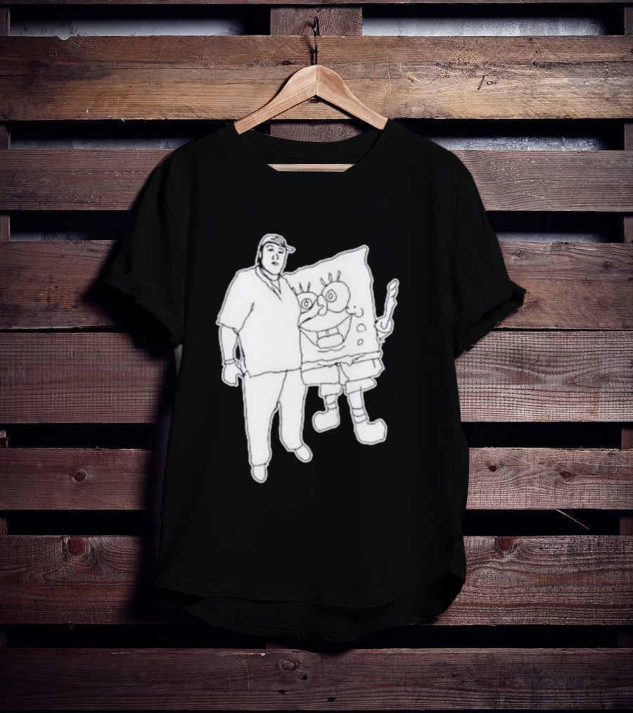 Fake Handshake Tony Spongebob Duo Outline T-Shirt