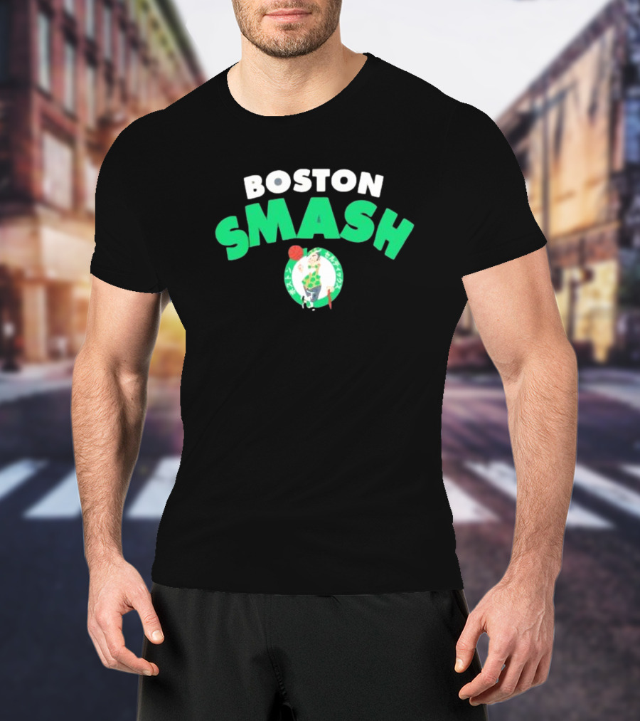 Boston Celtics Smash Basketball Emblem T-Shirt