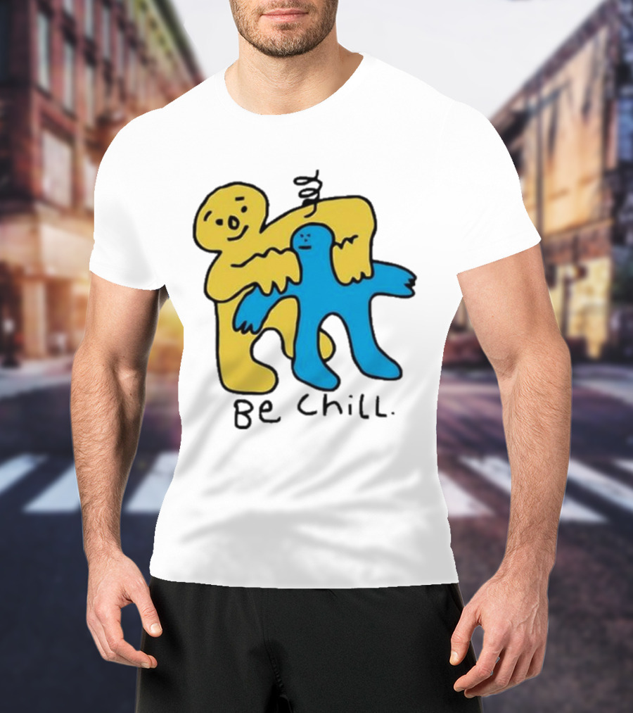 Iwantmyhoney Be Chill Yellow And Blue Figure Hugging T-Shirt