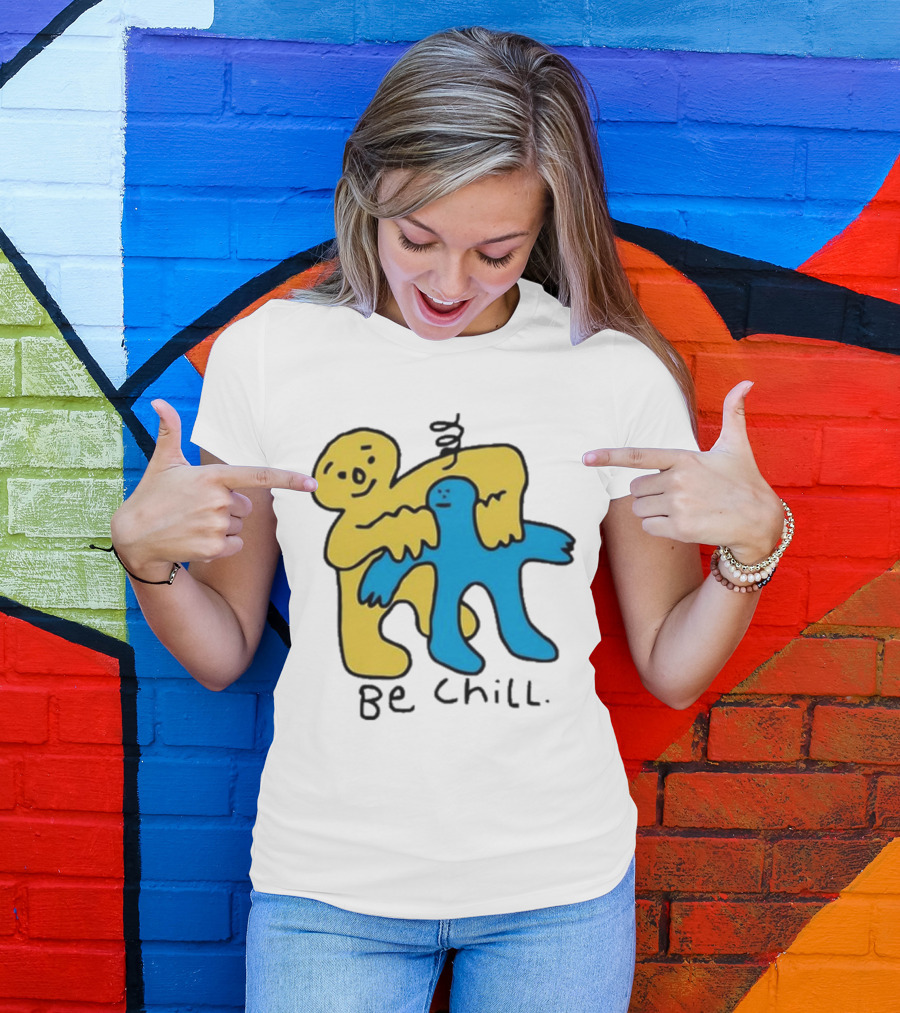Iwantmyhoney Be Chill Yellow And Blue Figure Hugging T-Shirt