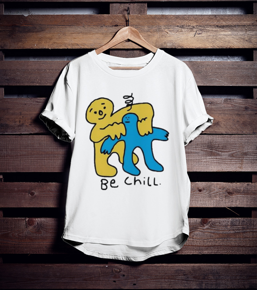 Iwantmyhoney Be Chill Yellow And Blue Figure Hugging T-Shirt