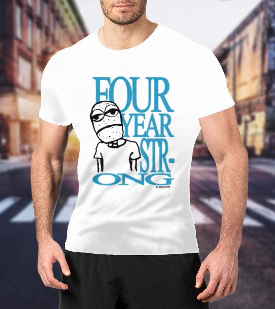 FOUR YEAR STRONG Band Logo With Masked Character T-Shirt