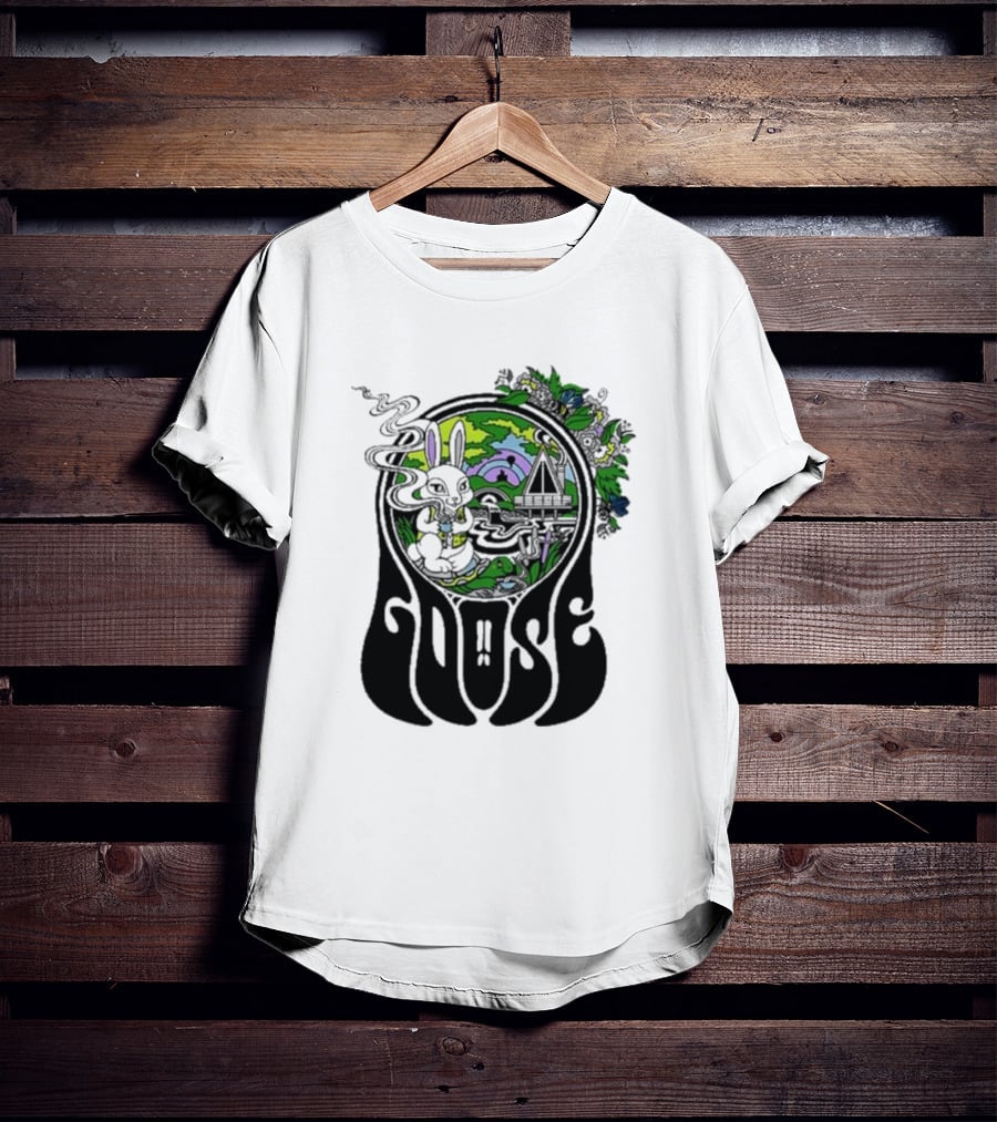Goose Wonderland Psychedelic Rabbit Forest Portal T-Shirt