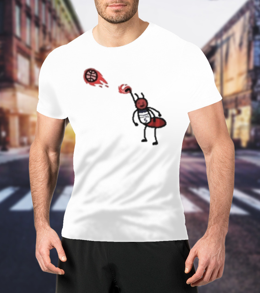 Paint Fire Ant Playing Basketball T-Shirt