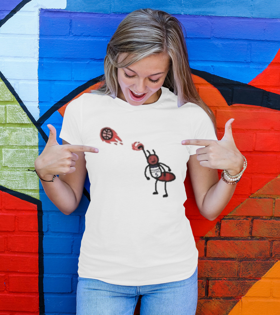 Paint Fire Ant Playing Basketball T-Shirt