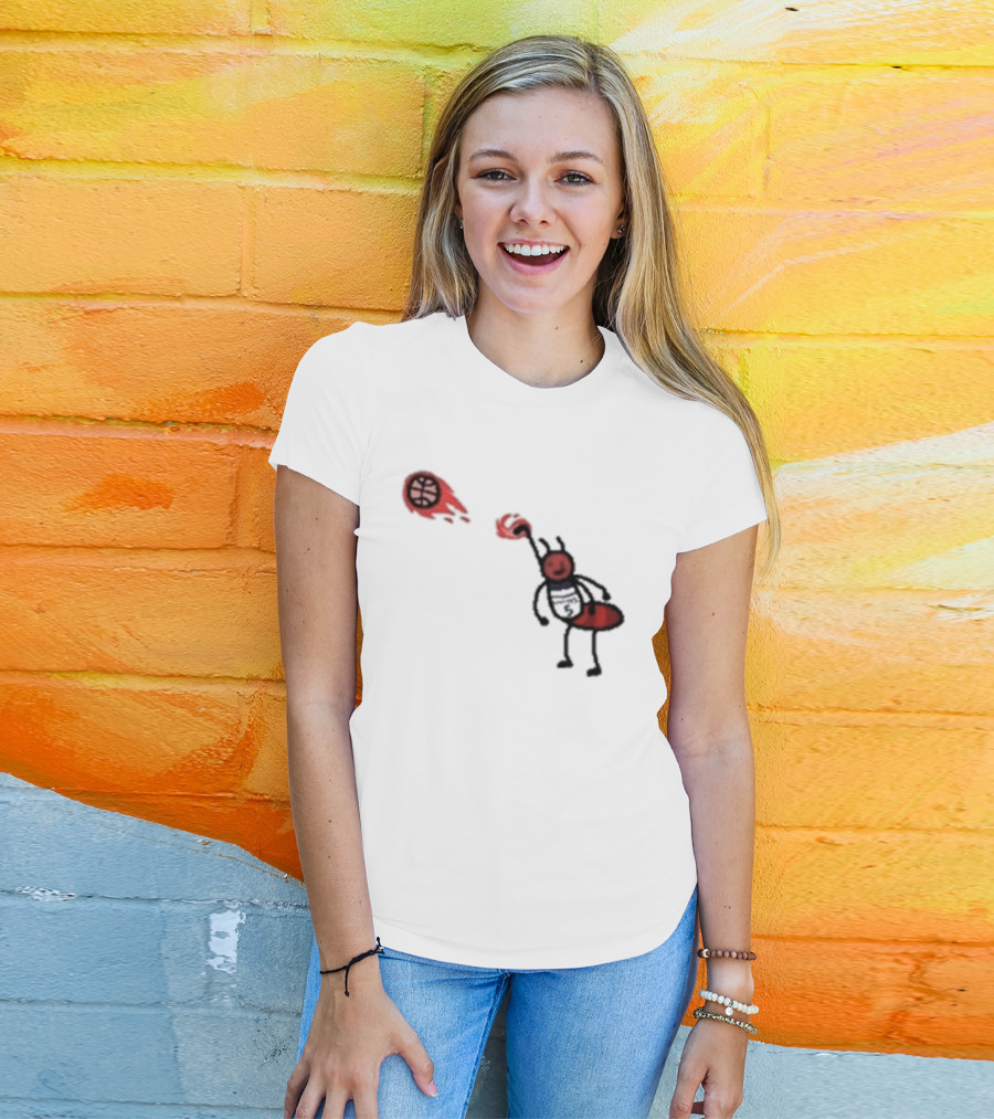 Paint Fire Ant Playing Basketball T-Shirt