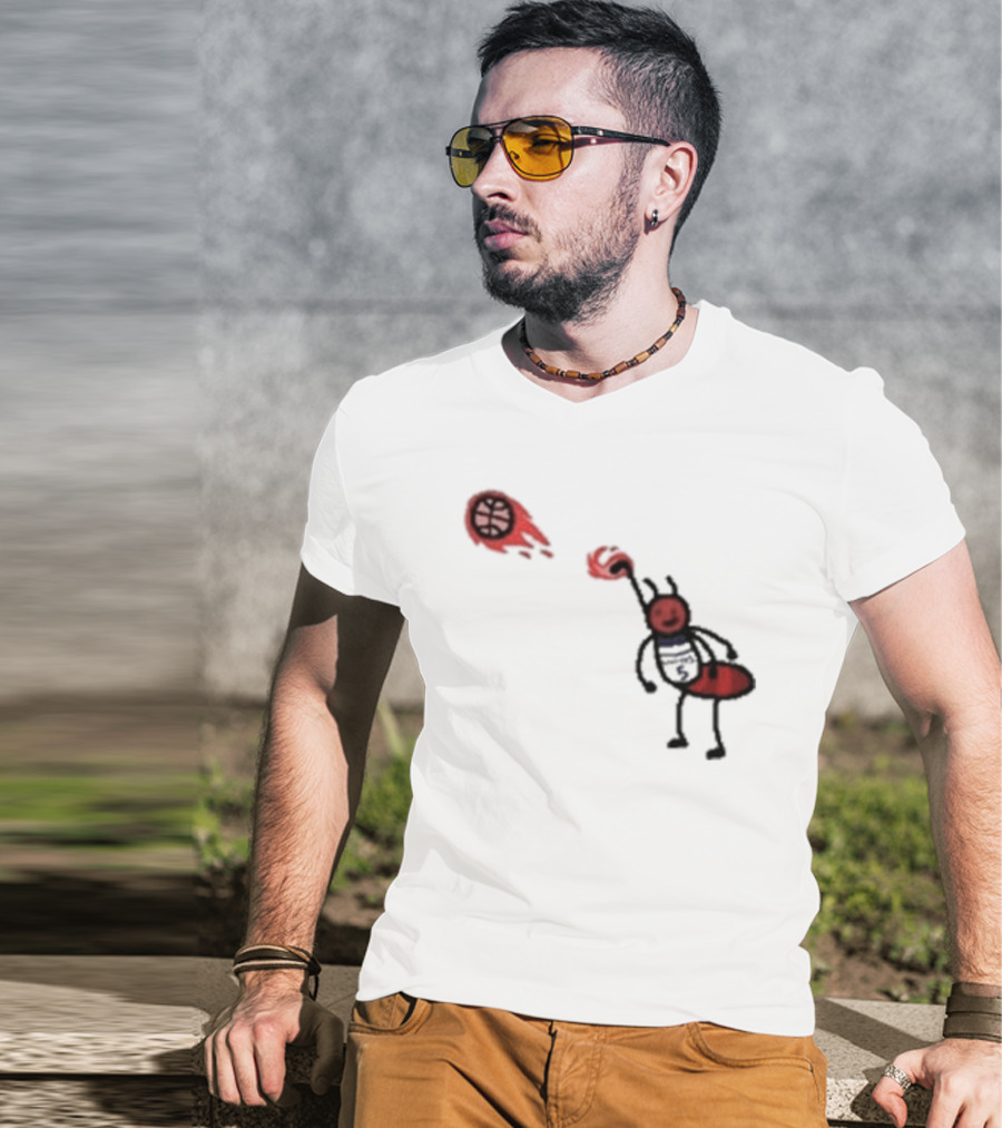 Paint Fire Ant Playing Basketball T-Shirt