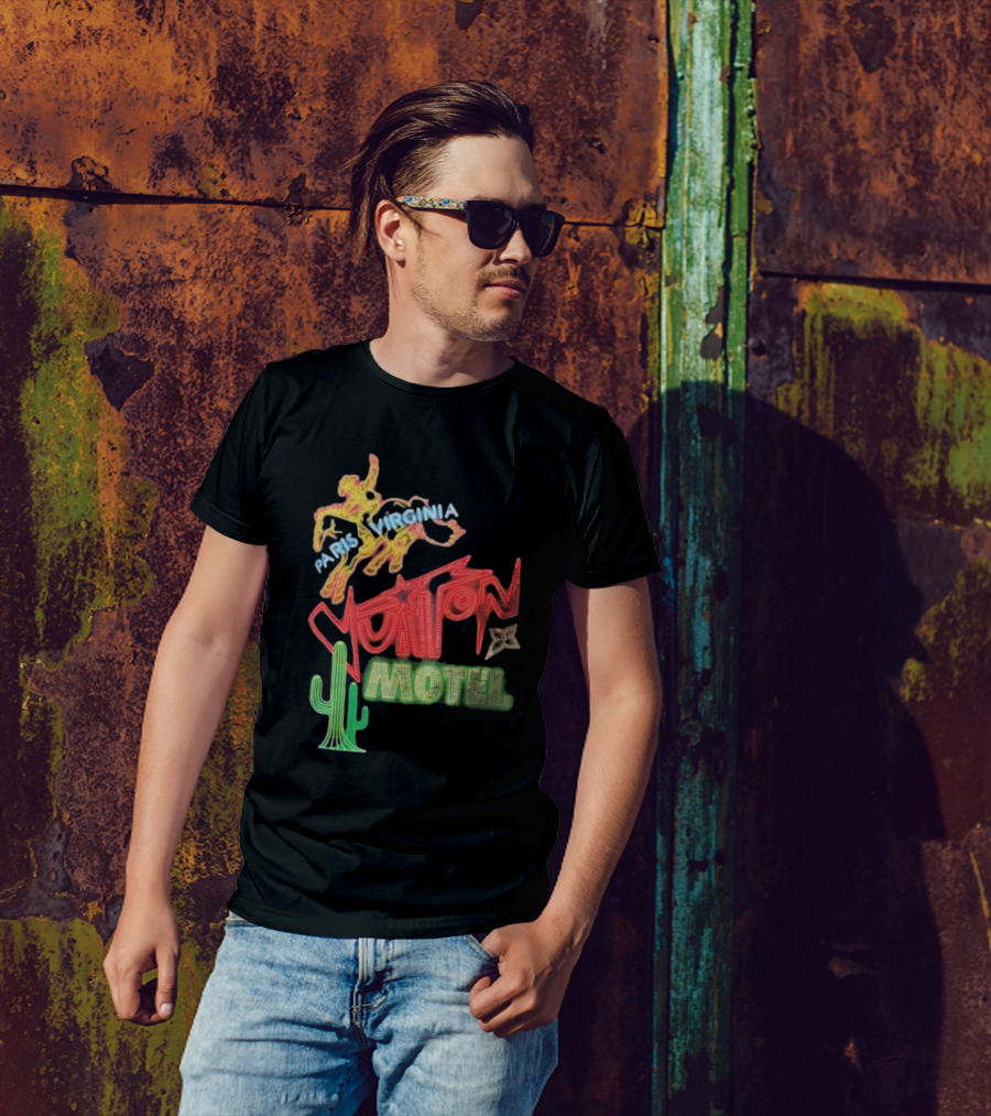 Paris Virginia Vuitton Motel Neon Cactus Cowboy Retro Sign T-Shirt