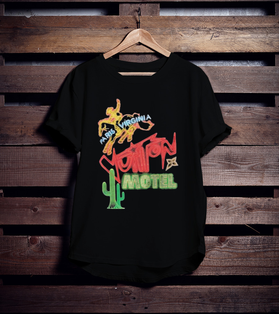 Paris Virginia Vuitton Motel Neon Cactus Cowboy Retro Sign T-Shirt