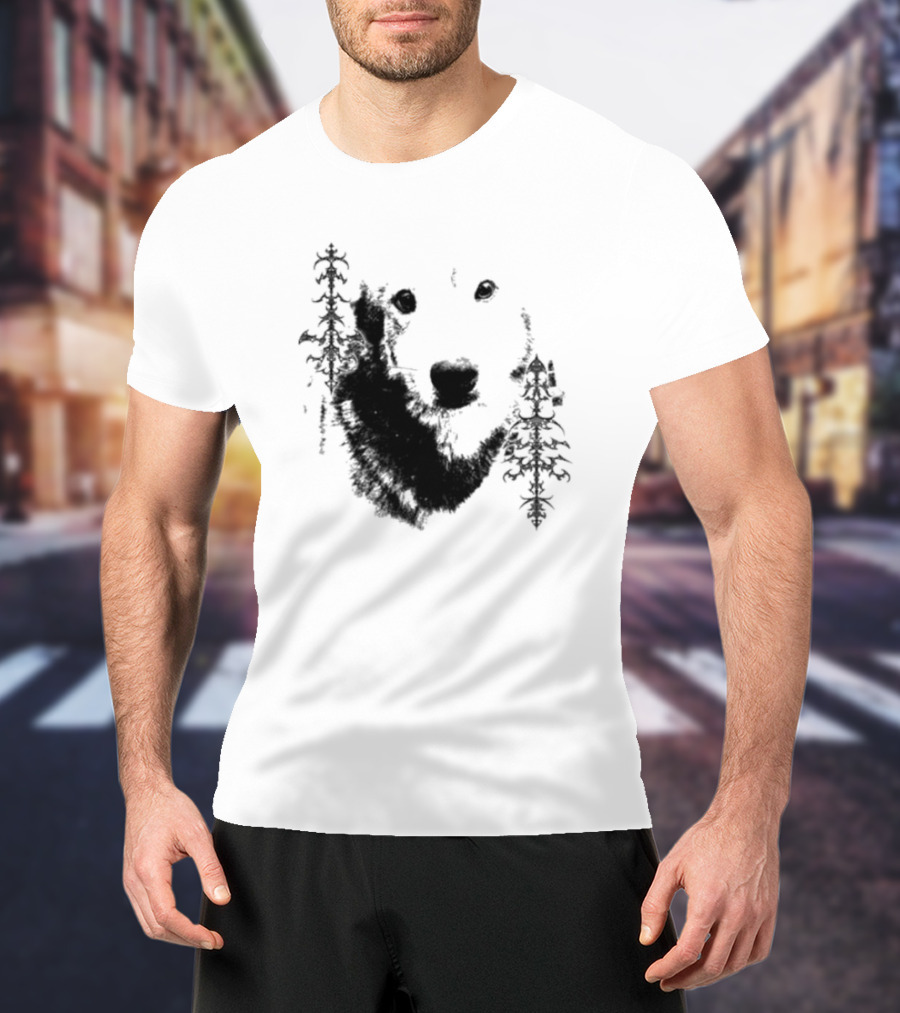 Wolf Face With Stylized Evergreen Trees T-Shirt