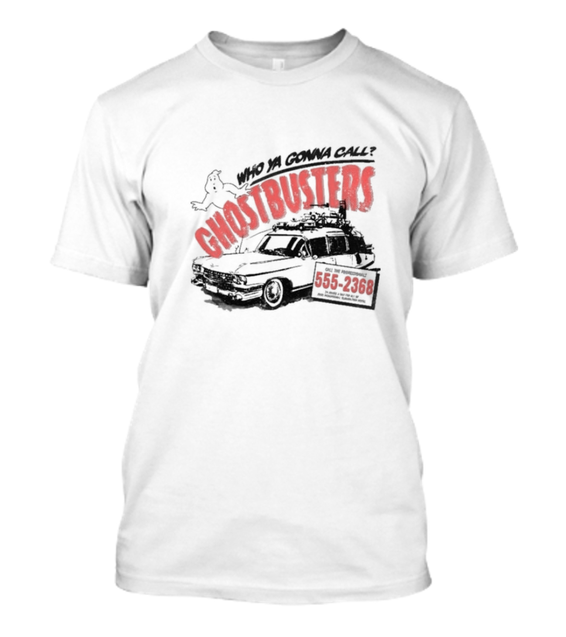Who Ya Gonna Call Ghostbusters 555 2368 Ectomobile Ghost T-Shirt