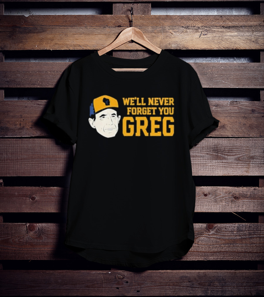 Reviewing The Brew Craig Counsell We’ll Never Forget You Greg Wisconsin Icon T-Shirt