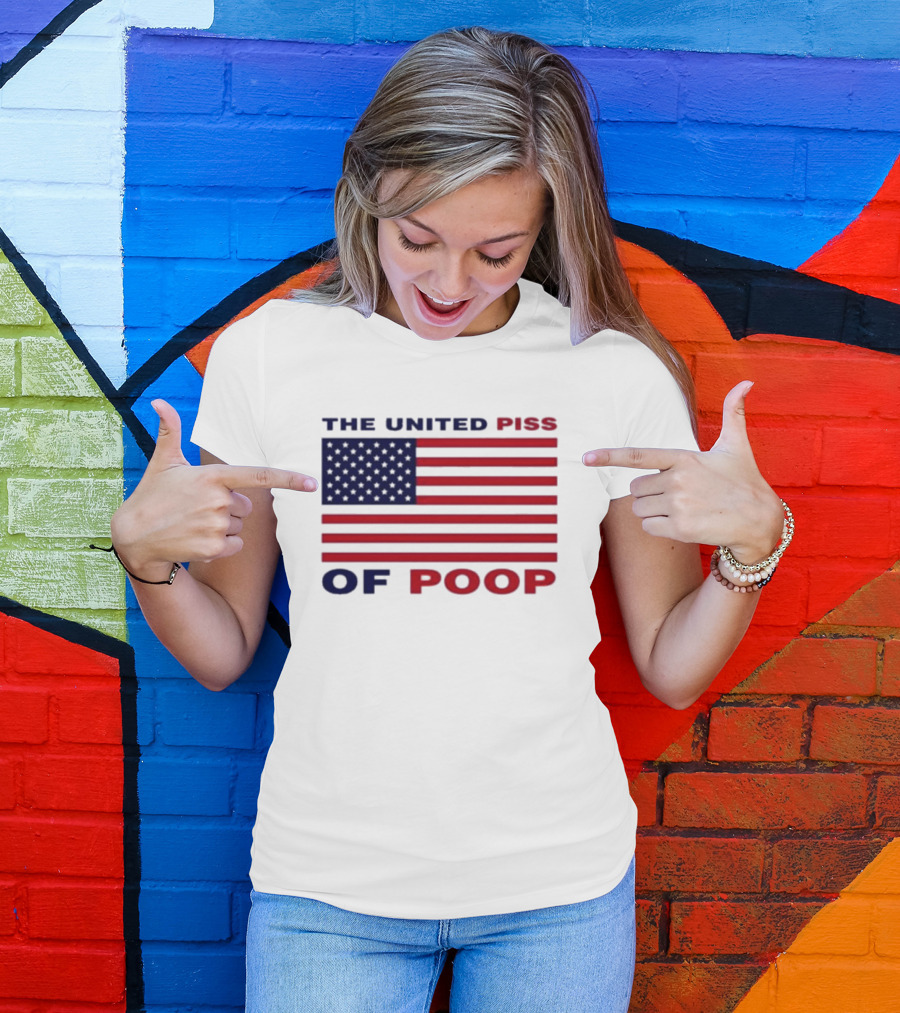 The United Piss Of Poop USA Flag Satire T-Shirt