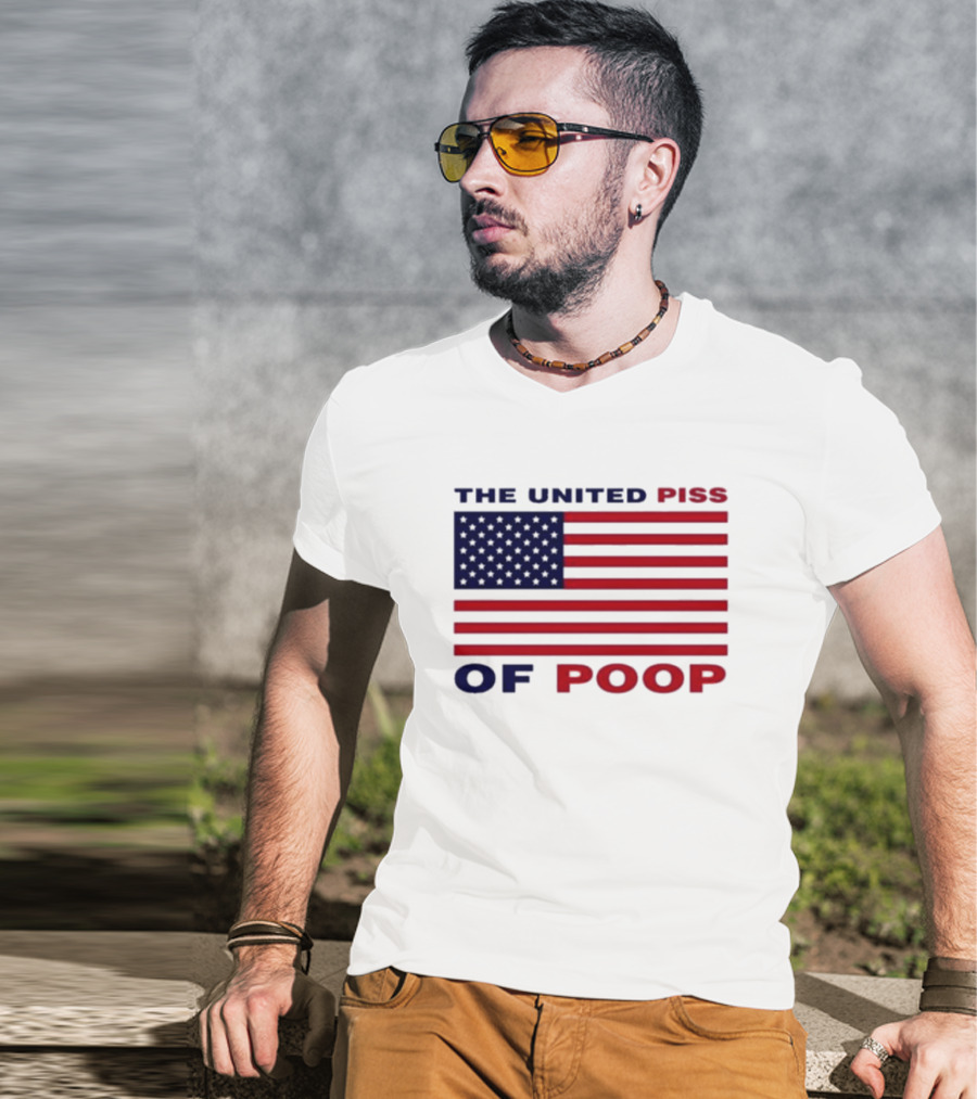 The United Piss Of Poop USA Flag Satire T-Shirt