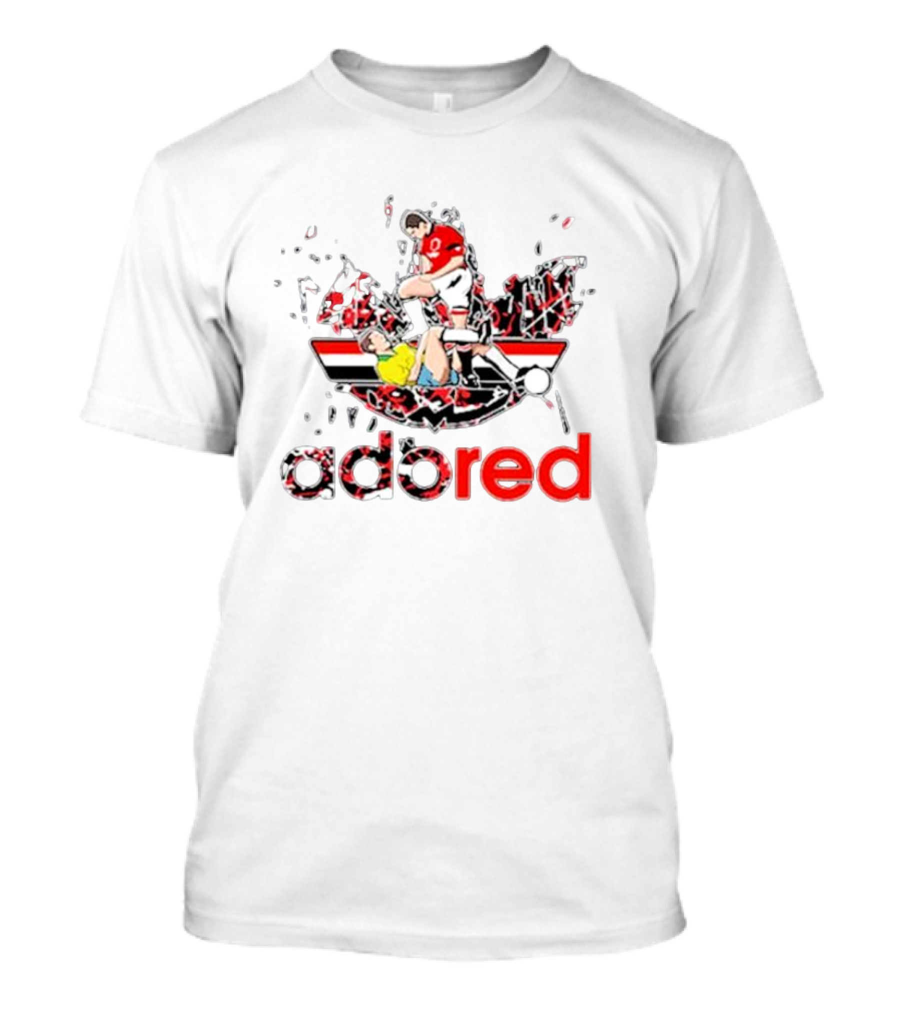 Adored Splatter Football Tackle T-Shirt