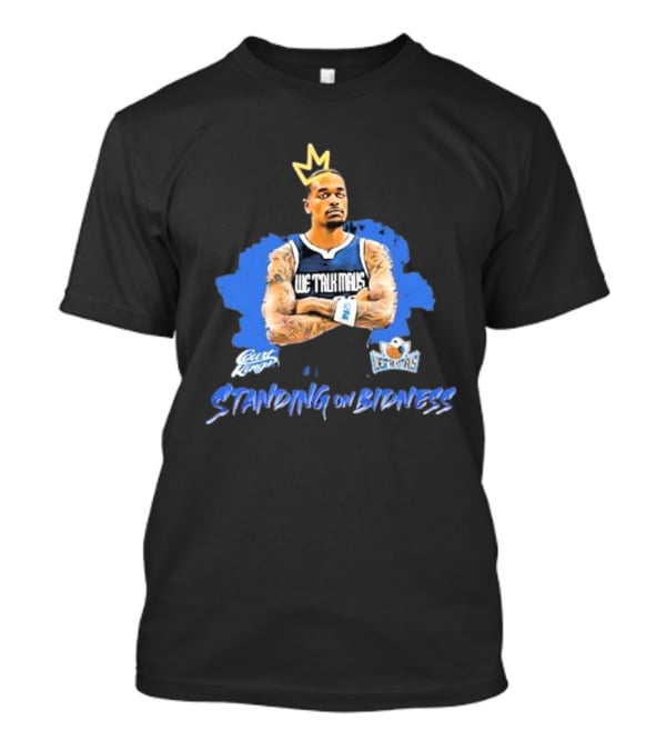 We Talk Mavs Jeff Skin Wade Standing On Bidness Crowned Art Basketball Motif T-Shirt
