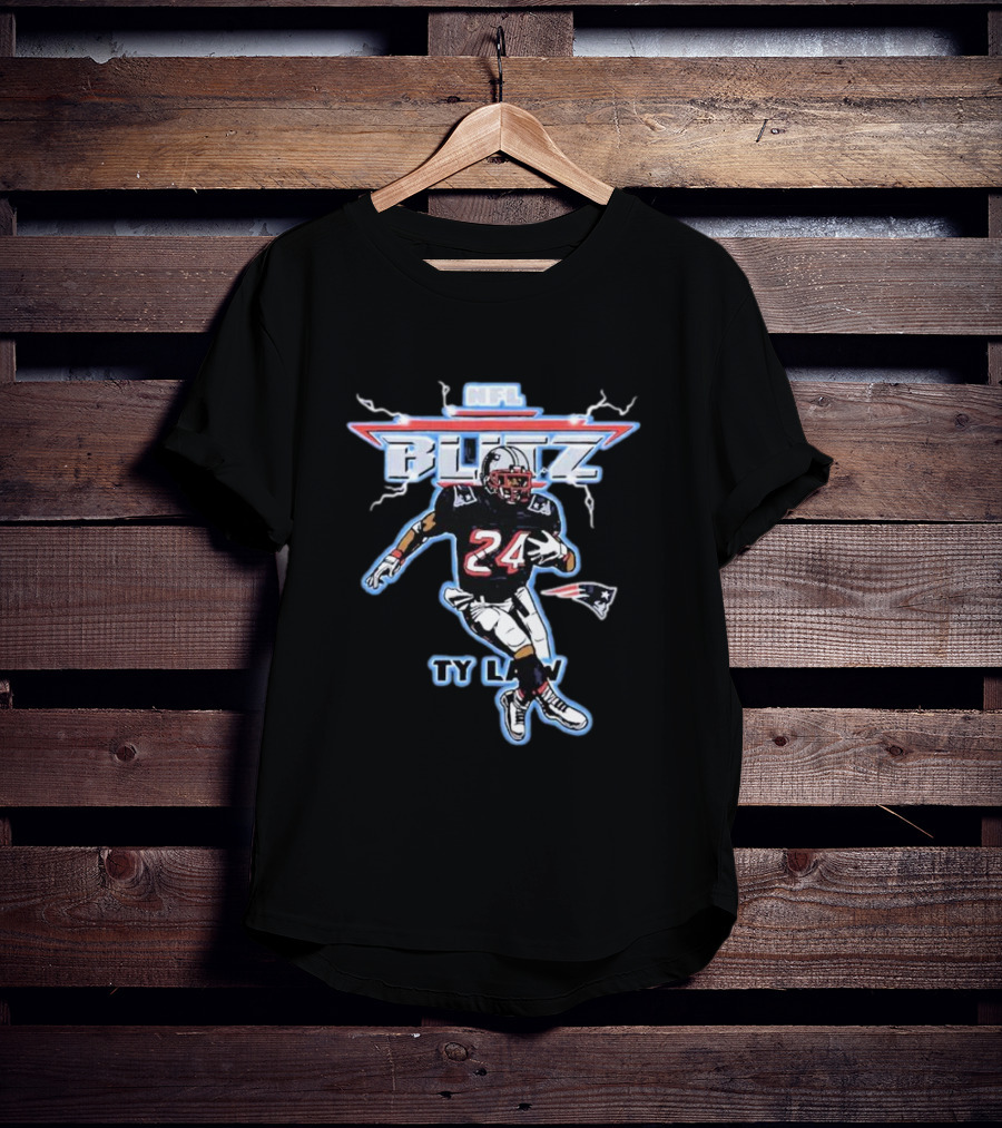 NFL Blitz Patriots Ty Law 24 Running Back T-Shirt