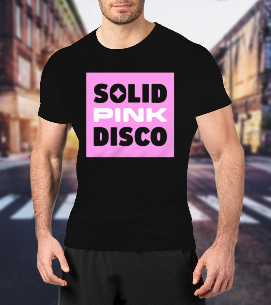 SOLID PINK DISCO Starburst Retro Block T-Shirt