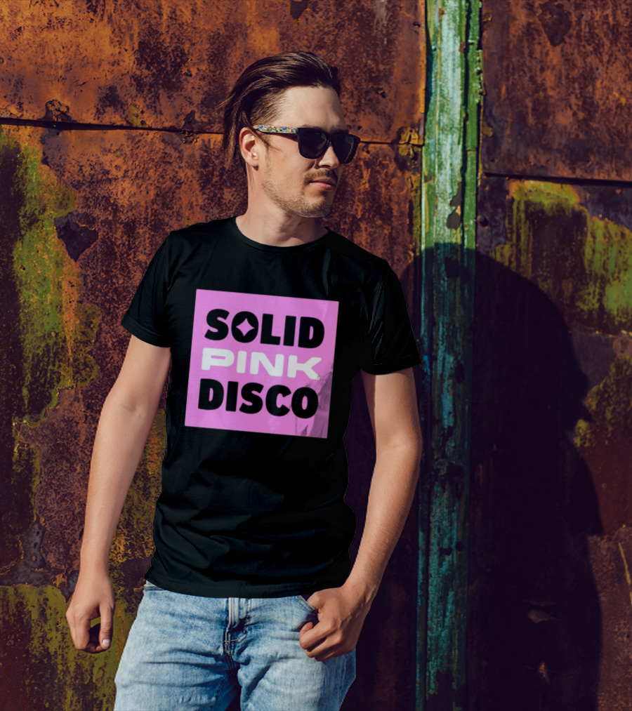 SOLID PINK DISCO Starburst Retro Block T-Shirt